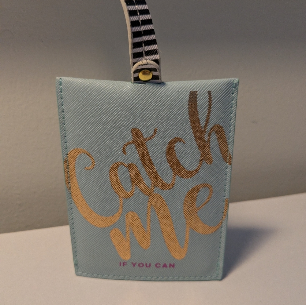 Catch Me If You Can Faux Leather Luggage Tag - Travel Gift - Picture 4 of 4